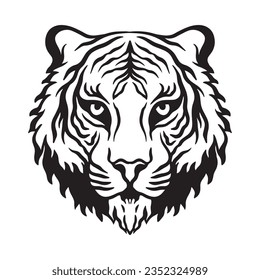 tiger head hand drawn illustrations for the design of clothes, stickers, tattoo etc