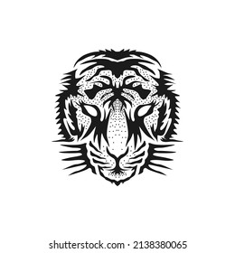 Tiger head with hand drawn style design vector