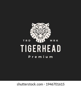 tiger head hipster vintage logo vector icon illustration