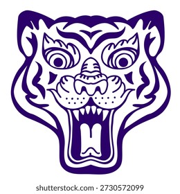 tiger head icon isolated on white background