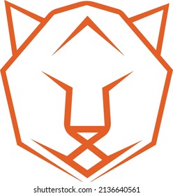 Tiger head icon logo. Isolated animal vector design in illustrator