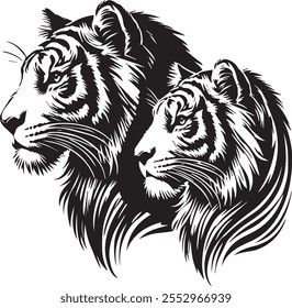 Tiger head icon logo vector illustration