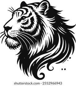 Tiger head icon logo vector illustration