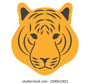 tiger head icon on white background