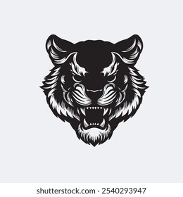 Tiger head icon silhouette vector illustration