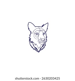 tiger head icon vector image Tiger Head Tattoo. Tiger Head blue and White Background.
