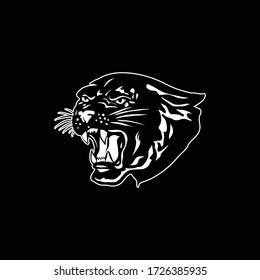 Tiger head illustration black and white