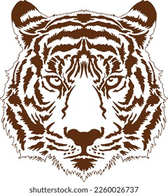 tiger head  illustration, can be used for logos, mascots, clothing, and more isolated in white background