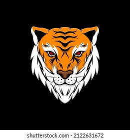 The tiger head illustration drawing vector