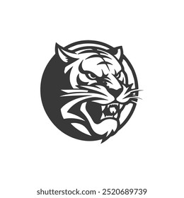 tiger head illustration isolated on white background. Images for logo, label, emblem.