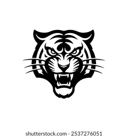 tiger head illustration isolated on white background. Images for logo, label, emblem. Vector illustration.