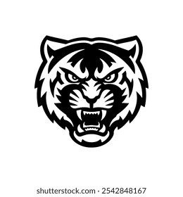 tiger head illustration isolated on white background. Images for logo, label, emblem. Vector illustration.