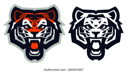 mascota del logotipo de la ilustración de la cabeza del tigre para el apoyo