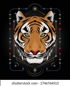 Tiger head illustration. logo vector tiger
