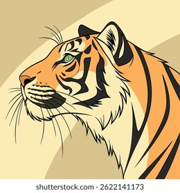 Tiger Head Illustration With Neck