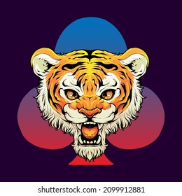 Tiger Head Illustration Premium Vektor