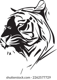 A Tiger head illustration. This is vector illustration ideal for a mascot, tattoo or logo.