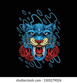 Tiger head illustration t-shirt design