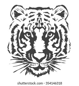 Tiger head illustration, t-shirt graphics, vectors