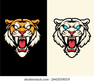 tiger head illustration vector design, for big cat lovers