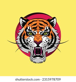 mascota vectorial de ilustración de cabeza de tigre 