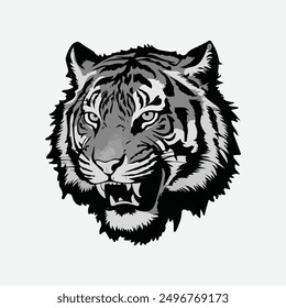 Tiger head image Colorful vector illustration Tiger head , Fierce Tiger head vector.