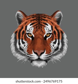 Tiger head image Colorful vector illustration Tiger head , Fierce Tiger head vector.