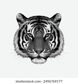 Tiger head image Colorful vector illustration Tiger head , Fierce Tiger head vector.