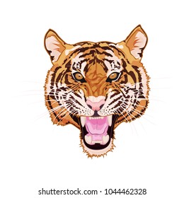 Vector aislado de cabeza de tigre