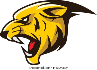 Tiger Head Left Side Vector