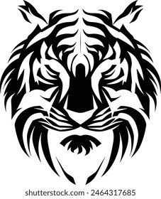 tiger head logo black and white color