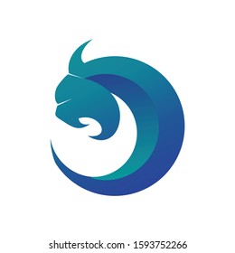 tiger head logo. circular design