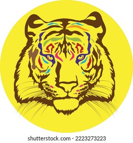 tiger head logo colorfull design