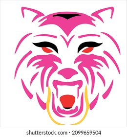 tiger head logo design of company.tiger face logo vector art illustration.animal icon design.tiger face template graphic