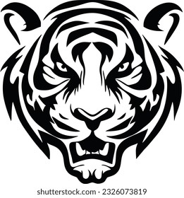 Tiger head logo design, Tiger emblem vector icon, vector illustration 3