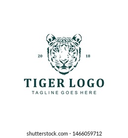 Tiger Head Logo Design Illustration