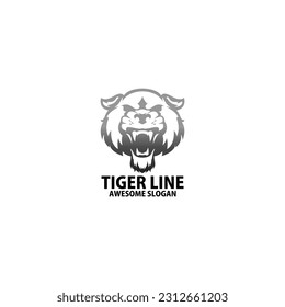 Tigerkopflogo-Designlinie