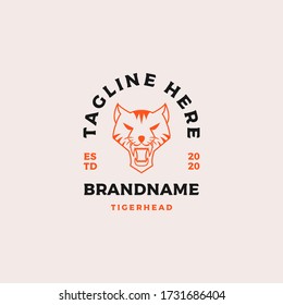 Tiger head logo design vector illustration