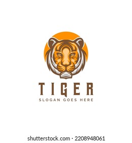 Tiger Head logo design vector illustration template