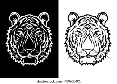 Tiger head. Tiger head logo. Tiger head icon.