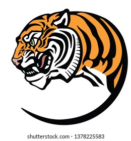 tiger head. Logo icon emblem badge . Isolated vector illustration