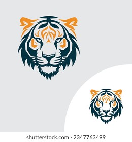 Tiger head logo icon, tiger face vector Illustration, on a isolated background.