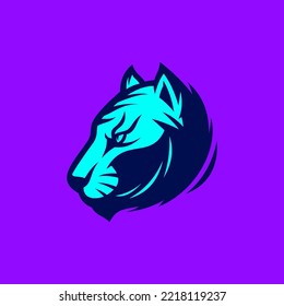 Tiger head logo icon silhouette. Sport team mascot logo template.