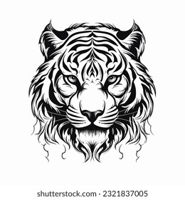 Tiger head logo illustration tattoo design element