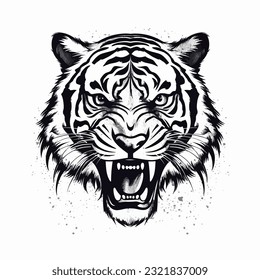 Tiger head logo illustration tattoo design element