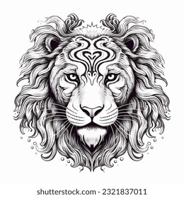 Tiger head logo illustration tattoo design element
