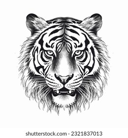 Tiger head logo illustration tattoo design element