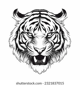 Tiger head logo illustration tattoo design element