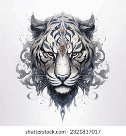 Tiger head logo illustration tattoo design element