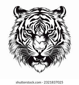 Tiger head logo illustration tattoo design element